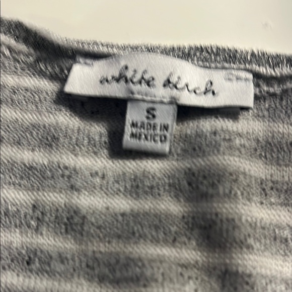 White Birch Cardigan Striped Open Front / lapels/ lightweight Sz S - Picture 6 of 9